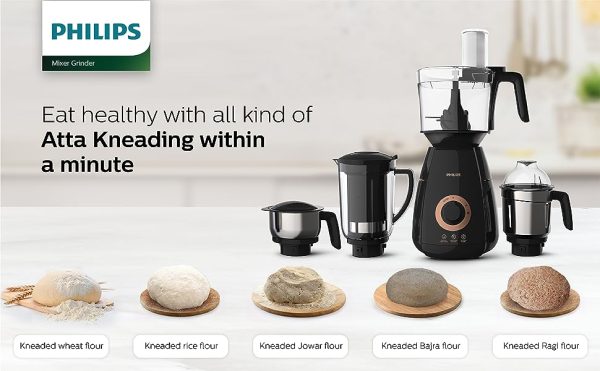 PHILIPS 750W Mixer Grinder with 4 Jars (HL7707/00, Black )