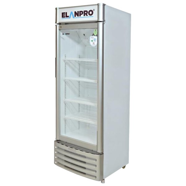 Elanpro 400 Litre Single Door Visi Cooler with LED Lighting and Adjustable Shelves, White, ECG405