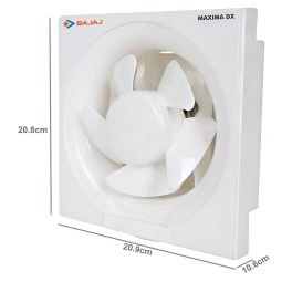 Bajaj 150MM (6 Inch) Exhaust Fan with Rust Proof Body and Dust Protection Back shutters, White, MAXIMA DLX