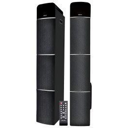 Akai TS-90, 90 Watts Wireless Bluetooth Dual Tower Speaker with Wireless Mic, Black