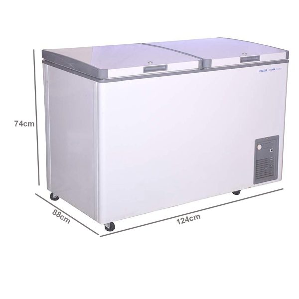 Voltas CF 320 Double Door Hard Top Deep Freezer with 3 Star Rating, White