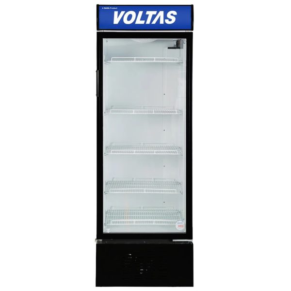 Voltas 450 Litre Single Door Visi Cooler with Tempered Glass, Black, VC450