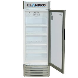 Elanpro 400 Litre Single Door Visi Cooler with LED Lighting and Adjustable Shelves, White, ECG405