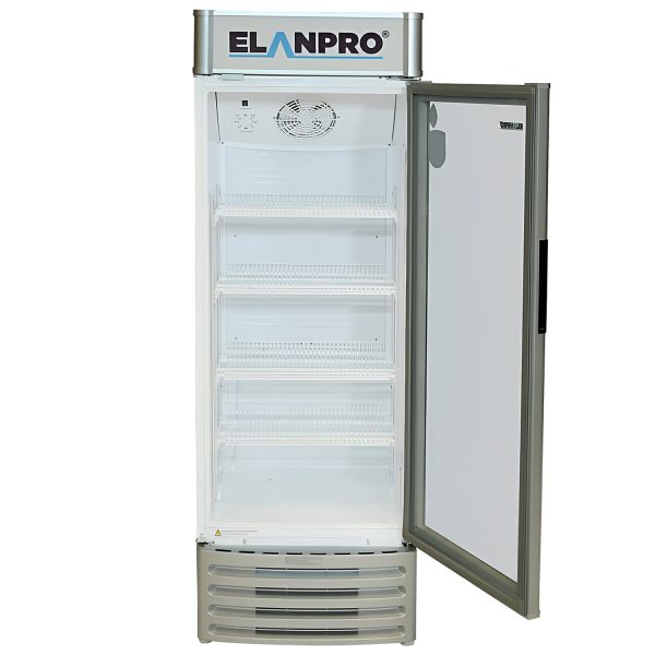 Elanpro 400 Litre Single Door Visi Cooler with LED Lighting and Adjustable Shelves, White, ECG405