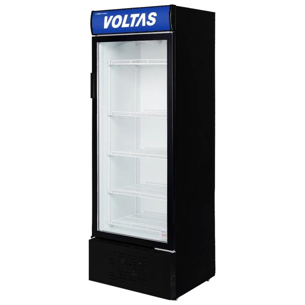 Voltas 450 Litre Single Door Visi Cooler with Tempered Glass, Black, VC450