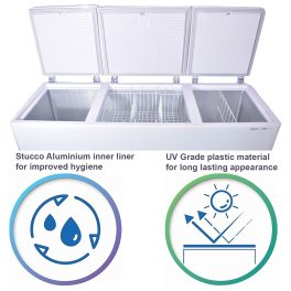 Voltas 600 Litre Three Door Hard Top Deep Freezer with 4 Star, White, CF600TA4