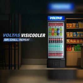 Voltas 450 Litre Single Door Visi Cooler with Tempered Glass, Black, VC450