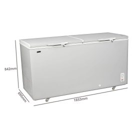 Elanpro 520 Litre Double Door Hard Top Combo Cooler with 5 Star Rating Energy Efficiency, White, EF555G