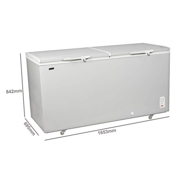 Elanpro 520 Litre Double Door Hard Top Combo Cooler with 5 Star Rating Energy Efficiency, White, EF555G