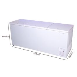 Voltas 600 Litre Three Door Hard Top Deep Freezer with 4 Star, White, CF600TA4