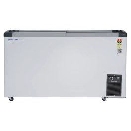 Voltas 326 Litre Glass Top Deep Freezer with 5 Star Rating and Inbuilt LED Lights, White, GT440GA5