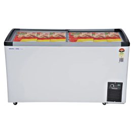 Voltas 326 Litre Glass Top Deep Freezer with 5 Star Rating and Inbuilt LED Lights, White, GT440GA5