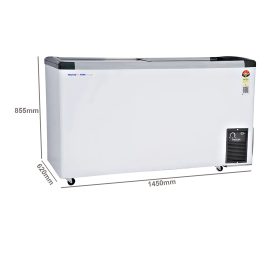 Voltas 326 Litre Glass Top Deep Freezer with 5 Star Rating and Inbuilt LED Lights, White, GT440GA5
