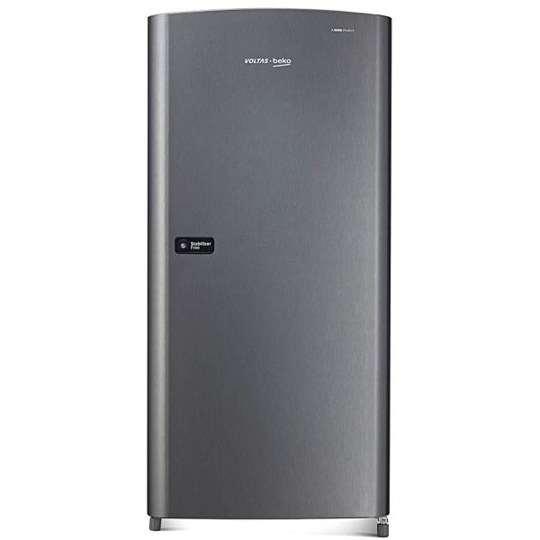 Voltas Beko RDC208E/S0XIR, 175 Litre 1 Star Single Door With Toughened Glass Shelves, Silver