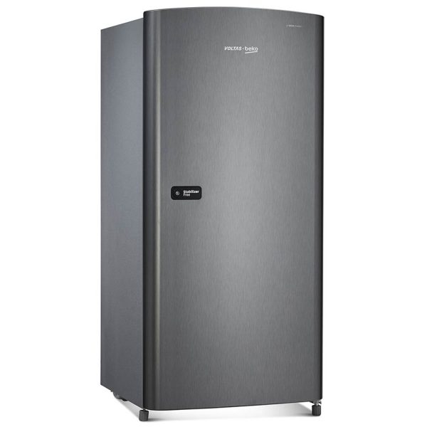 Voltas Beko RDC208E/S0XIR, 175 Litre 1 Star Single Door With Toughened Glass Shelves, Silver