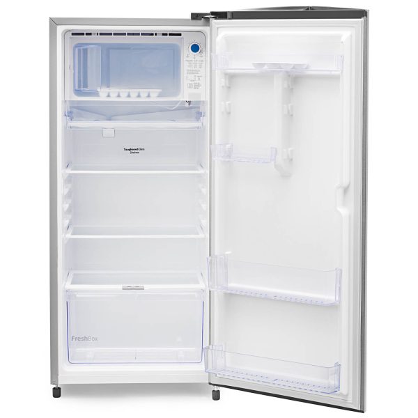 Voltas Beko RDC208E/S0XIR, 175 Litre 1 Star Single Door With Toughened Glass Shelves, Silver