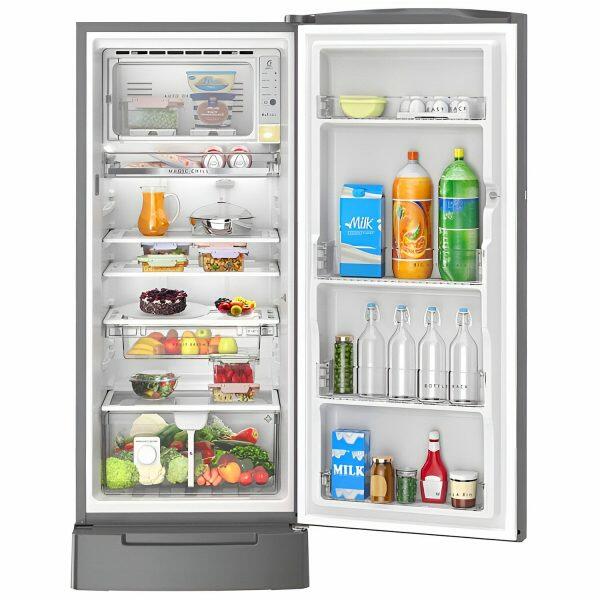 Whirlpool 215 Impro Roy 3S, 192 Litre 3 Star Single Door Refrigerator with Base Drawer, Stabilizer Free Operation and Upto 7 Days Garden Freshness, Cool Illusia