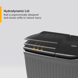Whirlpool Hydro Wash Elite 9, 9 KG Semi Automatic Machine with Soft Close Lid and 3D Wave Technology Waterproof and Shockproof Panel, Grey