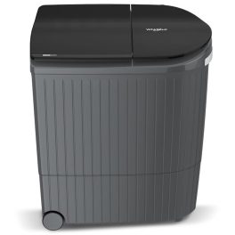 Whirlpool Hydro Wash Elite 9, 9 KG Semi Automatic Machine with Soft Close Lid and 3D Wave Technology Waterproof and Shockproof Panel, Grey