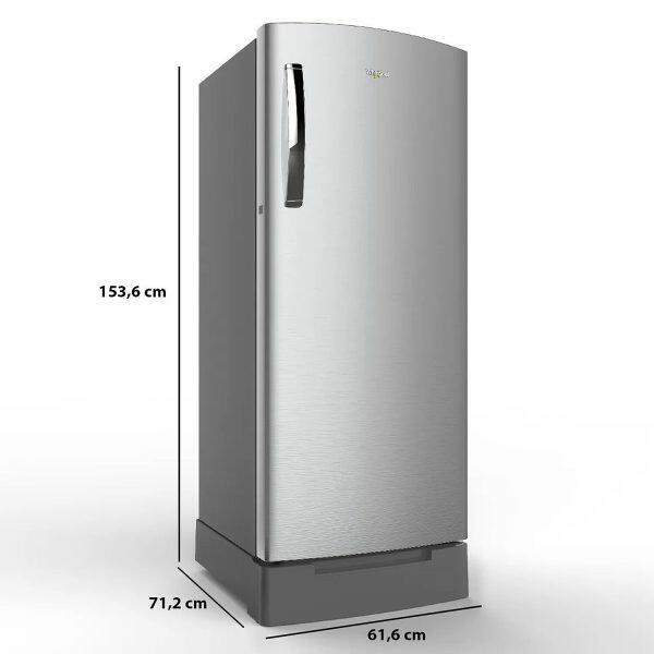 Whirlpool 260 Impro Roy Inv, 236 Litre 3 Star Single Door Refrigerator with Inverter Compressor, Base Drawer, 4-in-1 Cooling Modes and 1 Hour Icing Technology, Alpha Steel