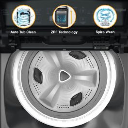 Whirlpool Whitemagic Elite Plus, 7.5 KG Fully Automatic Top Load Machine with Hard Water Wash, Zero Pressure Fill and 5 Star Rating, Grey