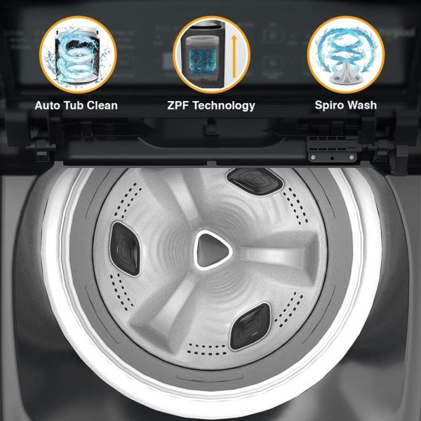 Whirlpool Whitemagic Elite Plus, 7.5 KG Fully Automatic Top Load Machine with Hard Water Wash, Zero Pressure Fill and 5 Star Rating, Grey