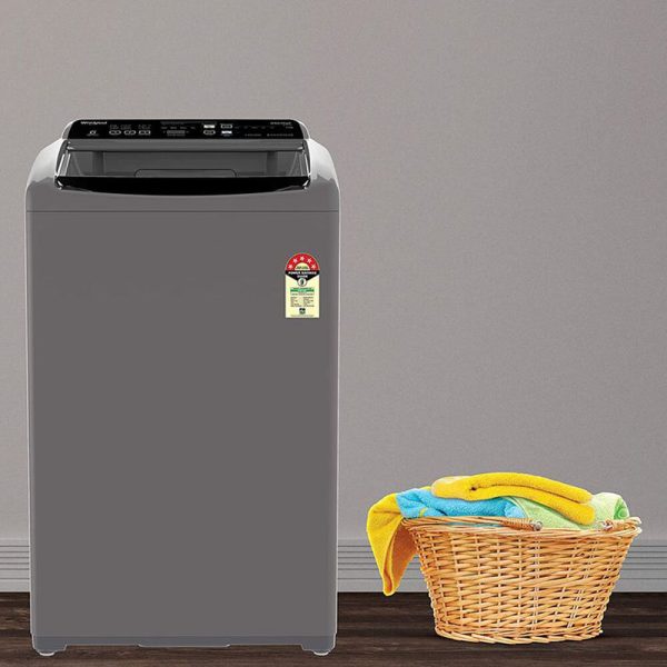 Whirlpool Whitemagic Elite Plus, 7.5 KG Fully Automatic Top Load Machine with Hard Water Wash, Zero Pressure Fill and 5 Star Rating, Grey