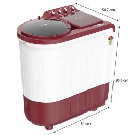 Whirlpool Ace Super Soak 8, 8 KG Semi Automatic Machine with In built Scrubber and Rust and Corrosion Free Body, Coral Red