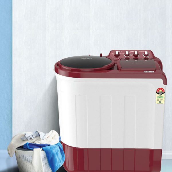 Whirlpool Ace Super Soak 8, 8 KG Semi Automatic Machine with In built Scrubber and Rust and Corrosion Free Body, Coral Red
