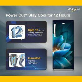 Whirlpool 215 Impro Prm, 192 Litre 3 Star Single Door Refrigerator with Fast Ice Making and Upto 7 Days of Garden Freshness, Saphire Forest