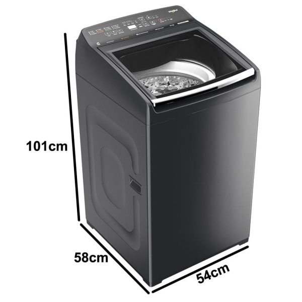 Whirlpool Stainwash Pro H, 5 Star Fully Automatic Top Load Machine with In Built Heater, Zero Pressure Fill Technology and Hard Water Wash, Grey