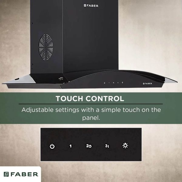 Faber 60 CM Chimney (HOOD FEEL 3D T2S2 BK TC LTW 60, Black)