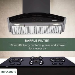 Faber 60 CM Chimney (HOOD FEEL 3D T2S2 BK TC LTW 60, Black)