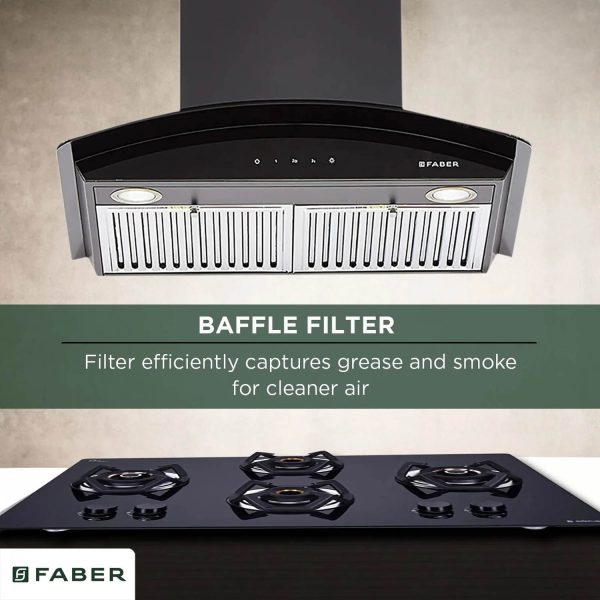 Faber 60 CM Chimney (HOOD FEEL 3D T2S2 BK TC LTW 60, Black)