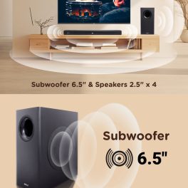 Akai SB140, 2.1 Channel Soundbar with 140 Watts Wired Subwoofer for Extra Deep Bass, Black