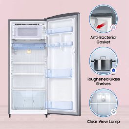 Samsung 183 Litre 2 Star Single Door Refrigerator with Digital Inverter, (RR20C11C2GS, Grey Silver)