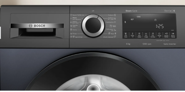 Bosch WGA1320SIN, 8 KG 1200 RPM Fully Automatic Front Load Machine with Stain Wash Selection with 8 Programes, Dark Lake