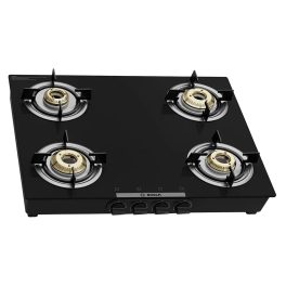 Bosch PNP0E6W10I, 4 Burner 60CM Cooktop with Lifetime Warranty on Glass, XXL Cooking Space and Cleaning Stand, Black