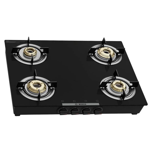 Bosch PNP0E6W10I, 4 Burner 60CM Cooktop with Lifetime Warranty on Glass, XXL Cooking Space and Cleaning Stand, Black