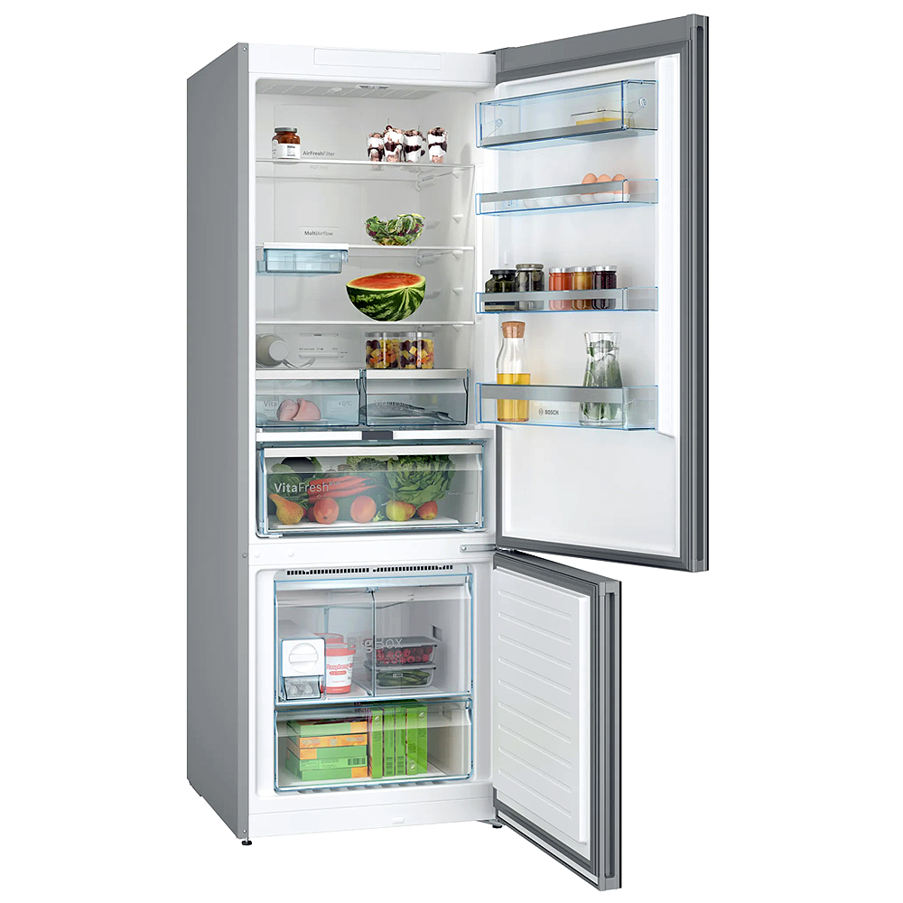 Bosch KGN56LB42I, 508 Litre 2 Star Bottom Freezer Refrigerator, Black Glass Bosch KGN56LB42I, 508 Litre 2 Star Bottom Freezer Refrigerator, Black Glass