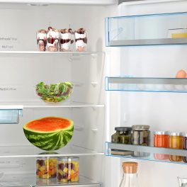 Bosch KGN56LB42I, 508 Litre 2 Star Bottom Freezer Refrigerator, Black Glass