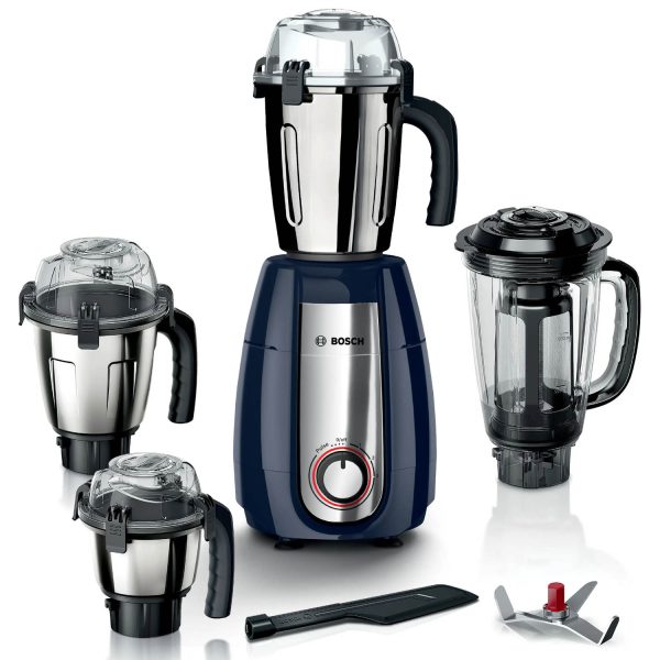 Bosch MGM8842DIN, 1000 Watt 4 Jar Mixer Grinder with Stone Pounding Technology, Dark Blue