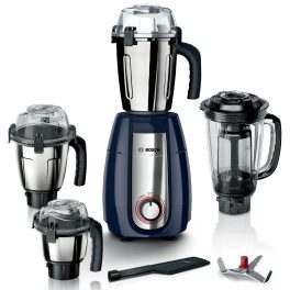 Bosch MGM6642DIN, 750 Watts 4 Jar Mixer Grinder with Stone Pounding Technology, Dark Blue