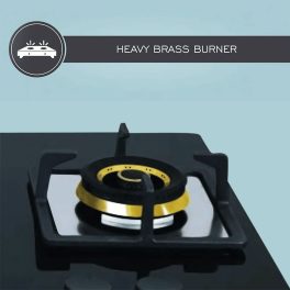 Elica 4 Burner Hob with Tempered Glass Top and 2 Medium and 2 Small Multiple Ring Brass Burners, Black, FLEXI FB HCT 470 DX