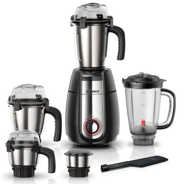 Bosch MGM8856BIN, 1000 watts 5 Jar Mixer Grinder with blunt Pounding Blade with 60 Minutes Motor Rating, Black