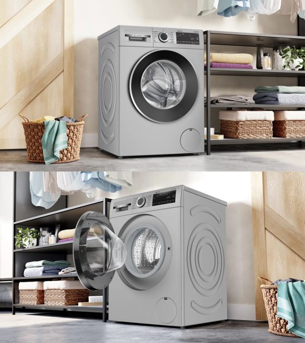 Bosch WGA1420SIN, 9 KG 1200 RPM Fully Automatic Front Load 5 Star Rated Machine with Stain Wash Selection with 8 Programes, Shiny Steel