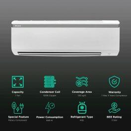 Daikin FTKL35UV 1 Ton 3 Star Inverter Split AC with 4 Way Swing and PM 2.5 Filter, White