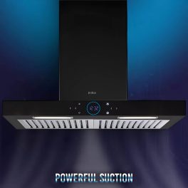 Elica ISmart Spot H6 BF LTW 60 Nero, 60 CM Chimney with Baffle Filter, Touch Control and Motion Sensor Technology, Black