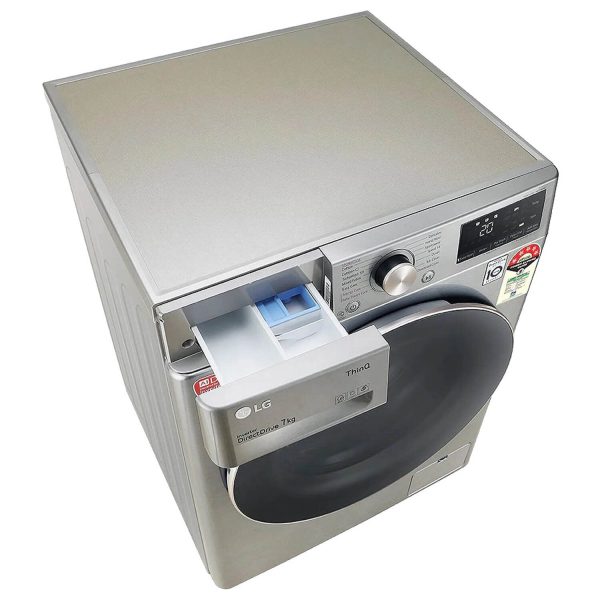 LG FHV1207ZWP, 7 KG 1200 RPM Front Load with AI 6 Motion Direct Drive and Steam, Silver