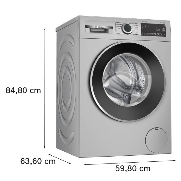 Bosch WGA1420SIN, 9 KG 1200 RPM Fully Automatic Front Load 5 Star Rated Machine with Stain Wash Selection with 8 Programes, Shiny Steel